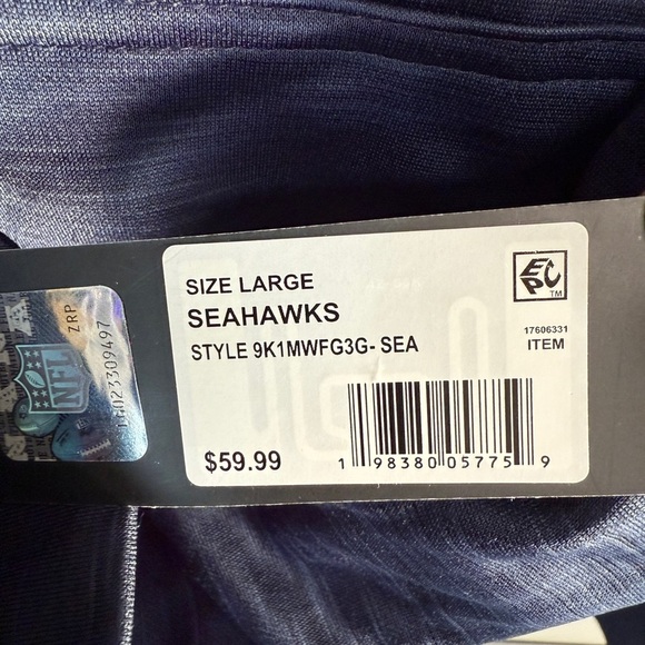 NWT NFL Seattle Seahawks Men’s Blue Hoodie Sweatshirt Size Large - Picture 7 of 7